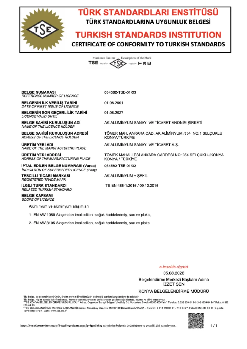 TS EN 485-1